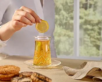 استکان و نعلبکی کمرباریک تراشدار تایملس پاشاباغچه TIMELESS پک 6 عددی