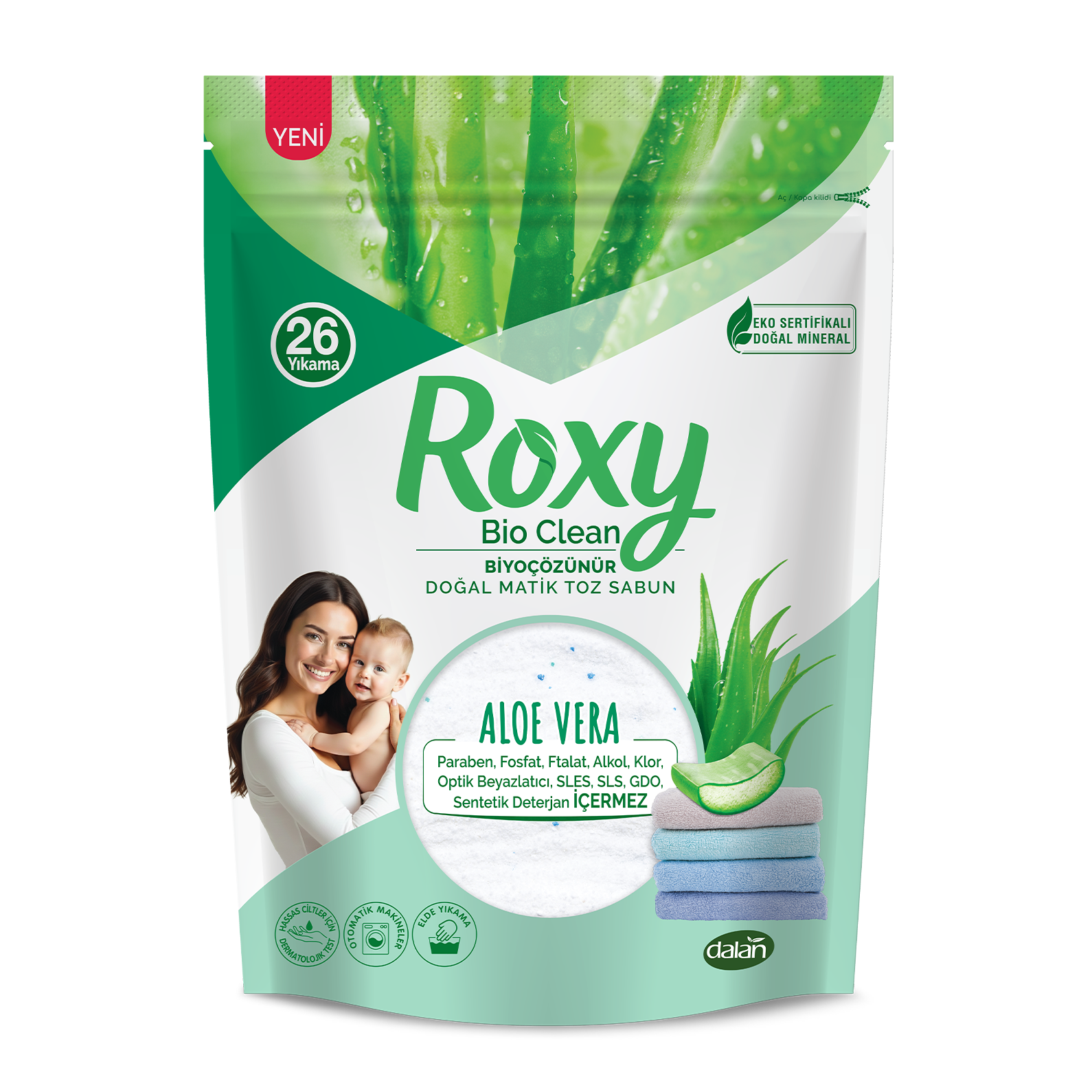 پودر صابون ماشین لباسشویی و دستی روکسی Roxy دالان با رایحه آلوئه ورا حجم 800 گرم