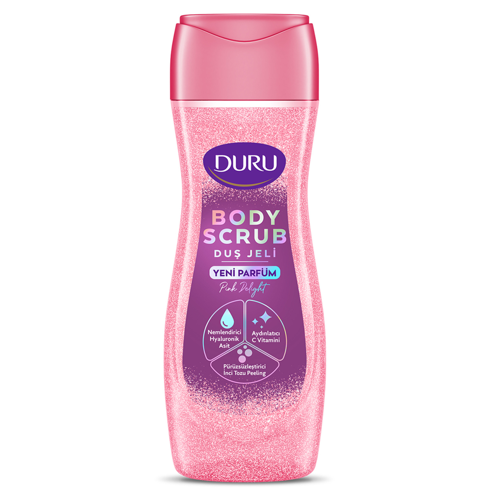 شامپو بدن اسکراب شاین دار دورو مدل Pink Delight حجم 450 میل