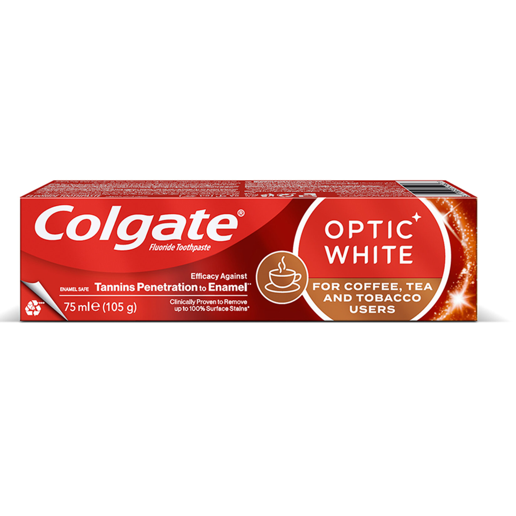 خمیردندان ضدزردی کلگیت مخصوص قهوه و سیگار سری Optic White حجم 50 میل