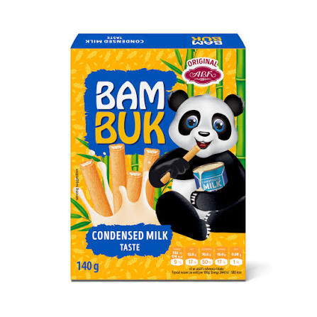 بیسکوئیت رولی بامبوک abk طعم شیر بسته 140 گرمی