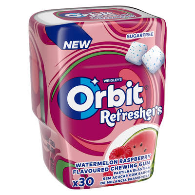 آدامس بدون شکر اوربیت orbit با طعم هندوانه و تمشک بسته 30 عددی