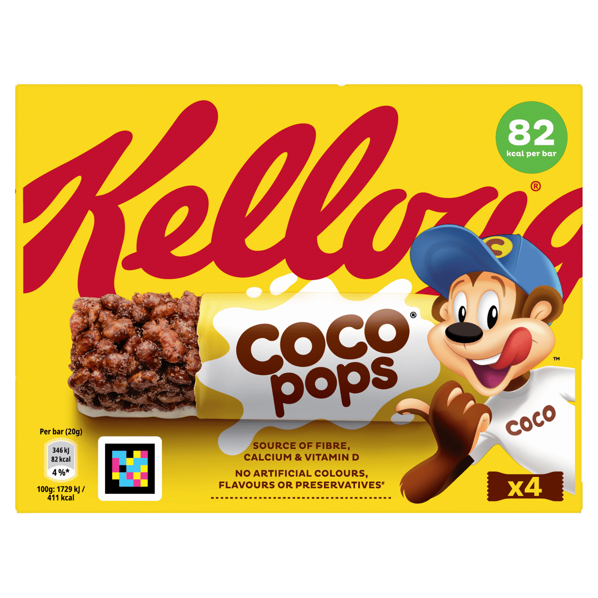 غلات بار شکلاتی کوکو پاپس Kellogg's بسته 4 عددی